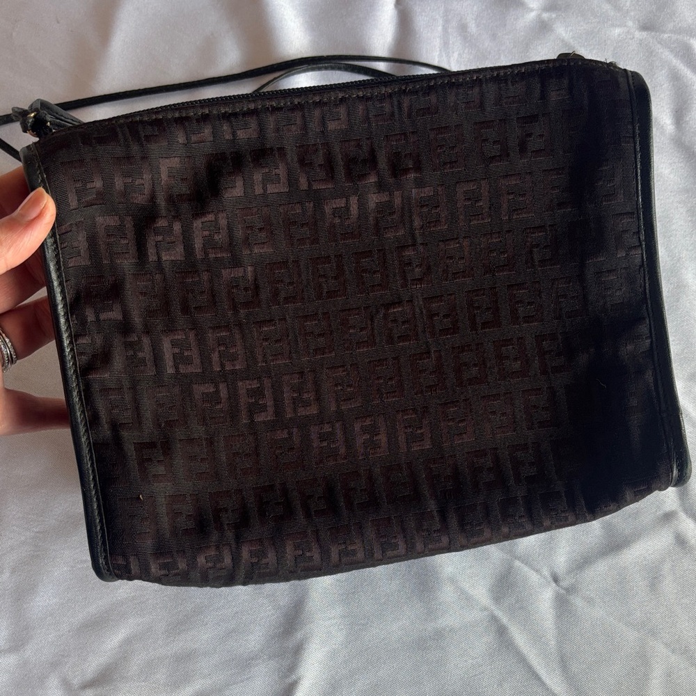 Fendi Dark Brown Monogram Toiletry Bag